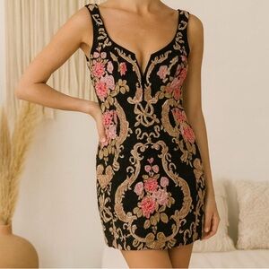 For Love And Lemons Embroidered Tapestry Dress L or M